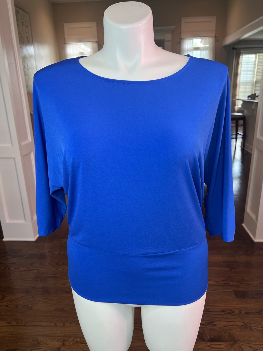 Chico's Royal Blue Dolman-Sleeve Boatneck Top